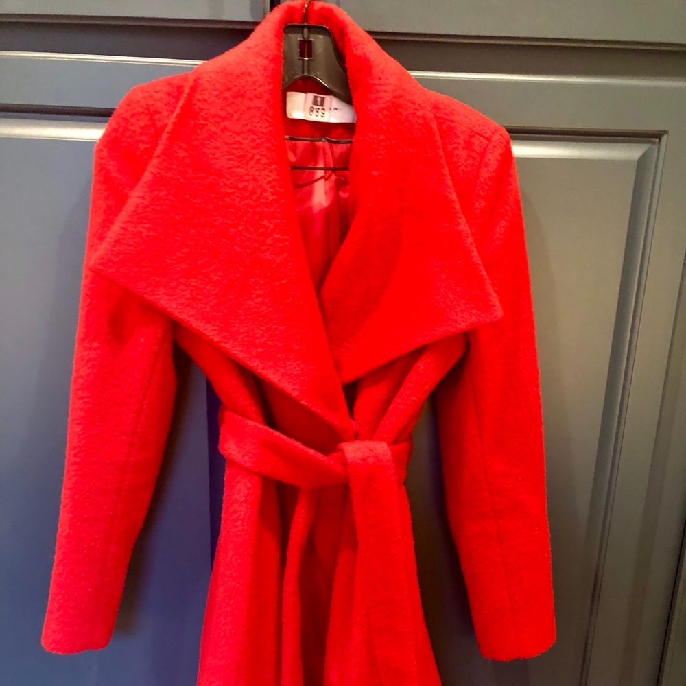 'Mia' Brushed Wool Blend Wrap Coat
T TAHARI